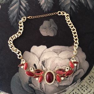 Red statement necklace